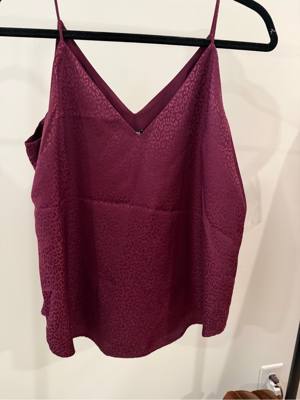 Express V-Neck Satin Cami in Deep Plum